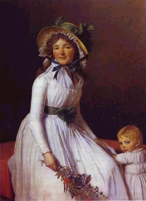 Jacques-Louis David Portrait of Emilie Seriziat and Her Son France oil painting art